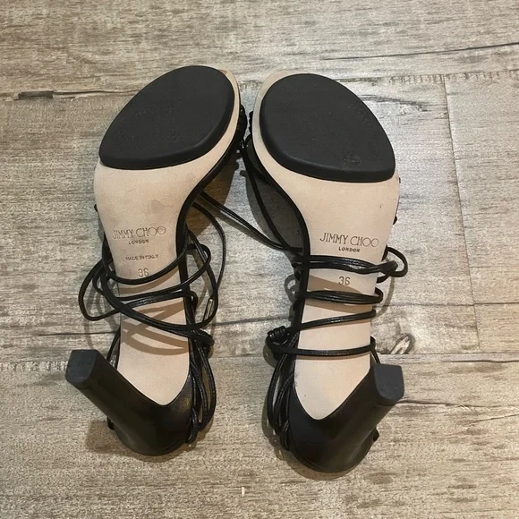 Jimmy Choo Antia 85mm Leather Sandals Sz 36 LIKE NEW - Picture 6 of 9
